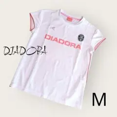 DIADORA ラメビジュー付メッシュTシャツ 軽量 ストレッチ 白 Mのサムネイル
