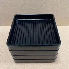 ABS製 正角肉皿 全面エンボス加工　しゃぶしゃぶ　焼肉　洗浄機対応　4枚セットのサムネイル