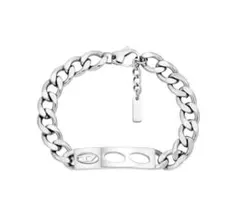 DIESEL ダブルチェーン ブレスレット シルバー 箱&ミニ袋付き - メルカリ