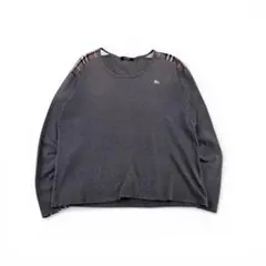 BURBERRY BLACK LABEL カットソー 短丈 ノバチェック M