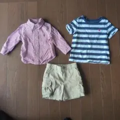 ラルフローレン　ブラウス　Tシャツ　ハーフパンツ　3点セット　80cm 18M