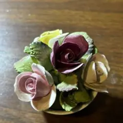 カポディモンテ（Capodimonte）陶器製 花バスケット イタリア製陶