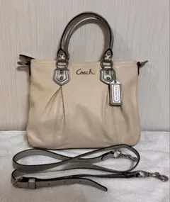 COACH マディソン ミニソフィア 2WAY レザー パンチング ホワイト 
