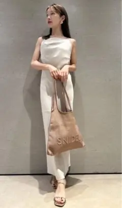 SNIDEL レイヤードデザインサテンキャミワンピース アイボリー サイズ1