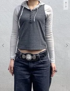 oriens ボーダーフーディータンクトップ