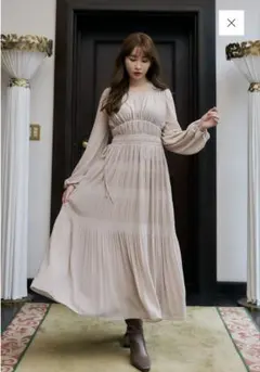 Viola Bow Pleated Dress herlipto - メルカリ