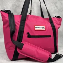 極美品✨HUNTER ナイロン トート 2WAY ショルダーバッグ A4 ピンクのサムネイル