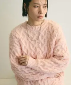 最終値下　グリーンパークスarmoniaシャギーケーブルニット　冬コーデ　可愛い