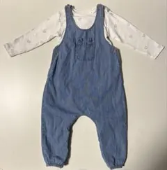 【状態良】NEXT デニム オーバーオール インナー セット 12-18m 86