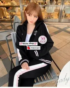 Rady ビジュー ラメ サイドライン セットアップ ルームウェア