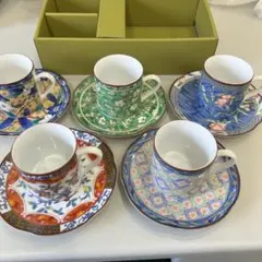 石鳳珈琲揃 赤伊万里 カップ＆ソーサー 5客セット - メルカリ