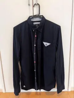 BEAMS ネイビー チェック柄 長袖シャツ