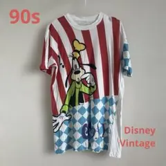 Disney Vintage Goofy グーフィー 総柄 Tシャツ 90s
