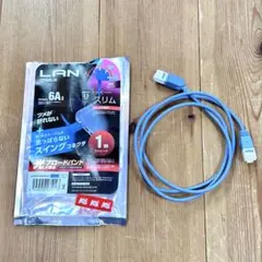 ELECOM CAT6A LANケーブル 1m ストレート　スイングコネクタ