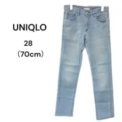 ユニクロ スキニーフィット ストレート デニムパンツ ライトブルー ストレッチ