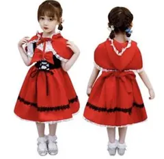 赤いフリル袖ドレス（90cm）