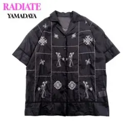 RADIATE ヤマダヤ　コットンオーガンジー刺繍シアーシャツ　黒ブラウス　9号のサムネイル