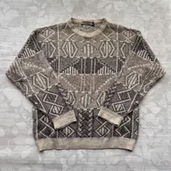 M*u様 DOCKERS ドッカーズ オリーブグリーンダイヤモンド柄ニット 古着 