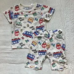 【新品タグ付き】しまむら　ベビー　パジャマ　半袖　セットアップ　車　90