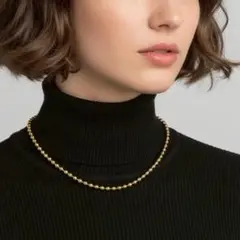 ボール チェーン ネックレス４mm ゴールド サージカルステンレス 新品