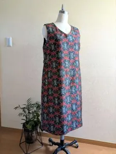 着物リメイク 本場大島紬ジャンパースカート　M-L 丈短め小柄な方に