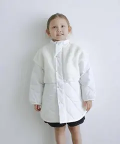 green label relaxing フェイクファーレイヤード中綿ブルゾン