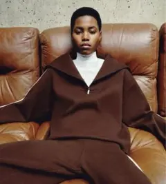 ZARA サイドストライプニットスウェットシャツ