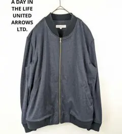 ☆アデイインザライフ☆ノーカラージャケット　ジャンパー　М　薄め　ネイビー　長袖