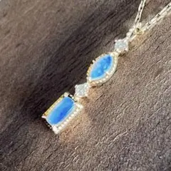 アガット　オパール　ネックレス　ダイヤ