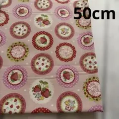 641 いちご 花柄 ピンク ドット コットン KOKKA
