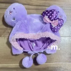 ディズニー　ミニー　紫　パープル　ファンキャップ　被り物