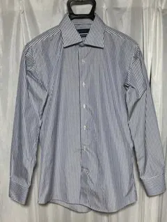 DIFFERENCE青と白のストライプ 長袖シャツ　40-81