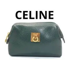 希少 レア CELINE セリーヌ ヴィンテージ レザー ポーチ サークルロゴ