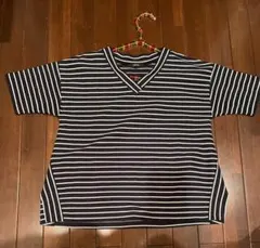 コムサイズム　トップス　裾切り替え　ボーダー