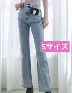 GRL ハイウエストセミフレアデニムパンツcu289 Sサイズ