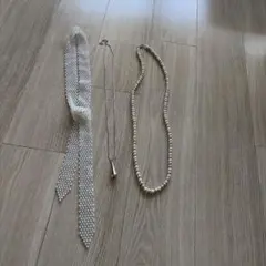 ネックレス 3点セット パール調 ドロップモチーフ