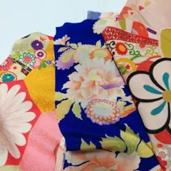 錦紗3枚セットC-170古布　アンティーク　リメイク用　パッチワーク　襤褸