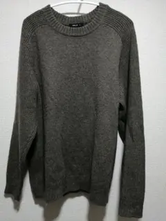 COMME CA ISM ダークグレー クルーネックセーター Mサイズ