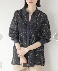 Spick & Span ドビードット異素材切替シャツのサムネイル