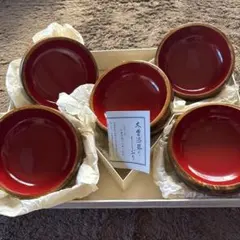 木曽塗り　木製椀5個セット