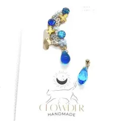 ໒꒱ 花妖精ネモフィラのイヤークリップ❀.*・゜ 【No94.】