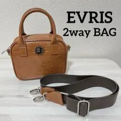 【美品】エヴリス EVRIS クロコライク　ショルダーバッグ　ロゴバッグのサムネイル