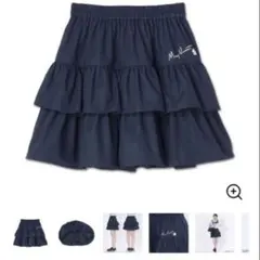 MARY QANT サインロゴ　フリルミニスカート（ネイビー）のサムネイル
