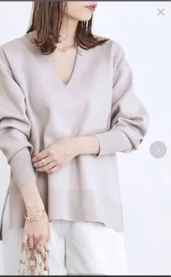 ダブルニットVネックプルオーバー アダムエロペ