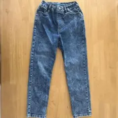 GU デニムブルー ストレートパンツ 　130