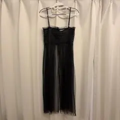 earth music&ecology チュールレイヤードワンピース ブラック