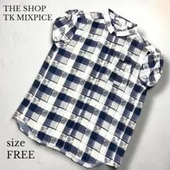 【TK MIXPICE 】チェック柄 半袖シャツ FREEのサムネイル