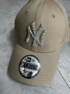セット割あり】NewEra ベージュキャップデコ9FORTYキラキラニューエラ
