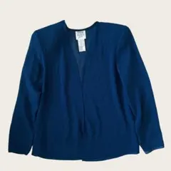 シアー トップス ネイビー Vネック 長袖 レディース 春夏