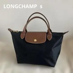 【定番.美品】ロンシャン ル・プリアージュ トートバッグ S ブラック×ブラウン